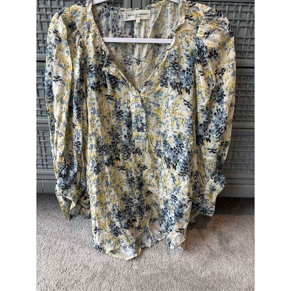 NWOT Apiece Apart everlasting blouse in blue cream, Sz 2, $218 A23 - Picture 2 of 7